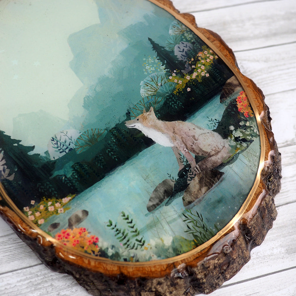 Fine Art Wooden Plaque - Mountain Wolf