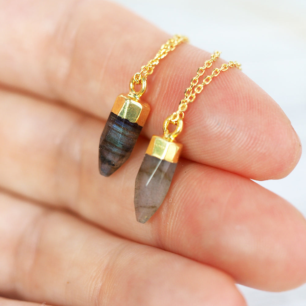 Tiger Eye Crystal Mini Bottle Gemstone Necklace for Essential Oil Perf | El  Loro Jewelry & Gifts