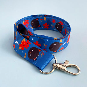 Midnight Black Cat Lanyard