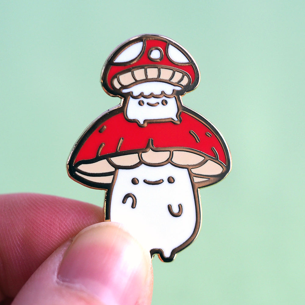 Supportive Mushroom Buddies - Metal Enameled Pin