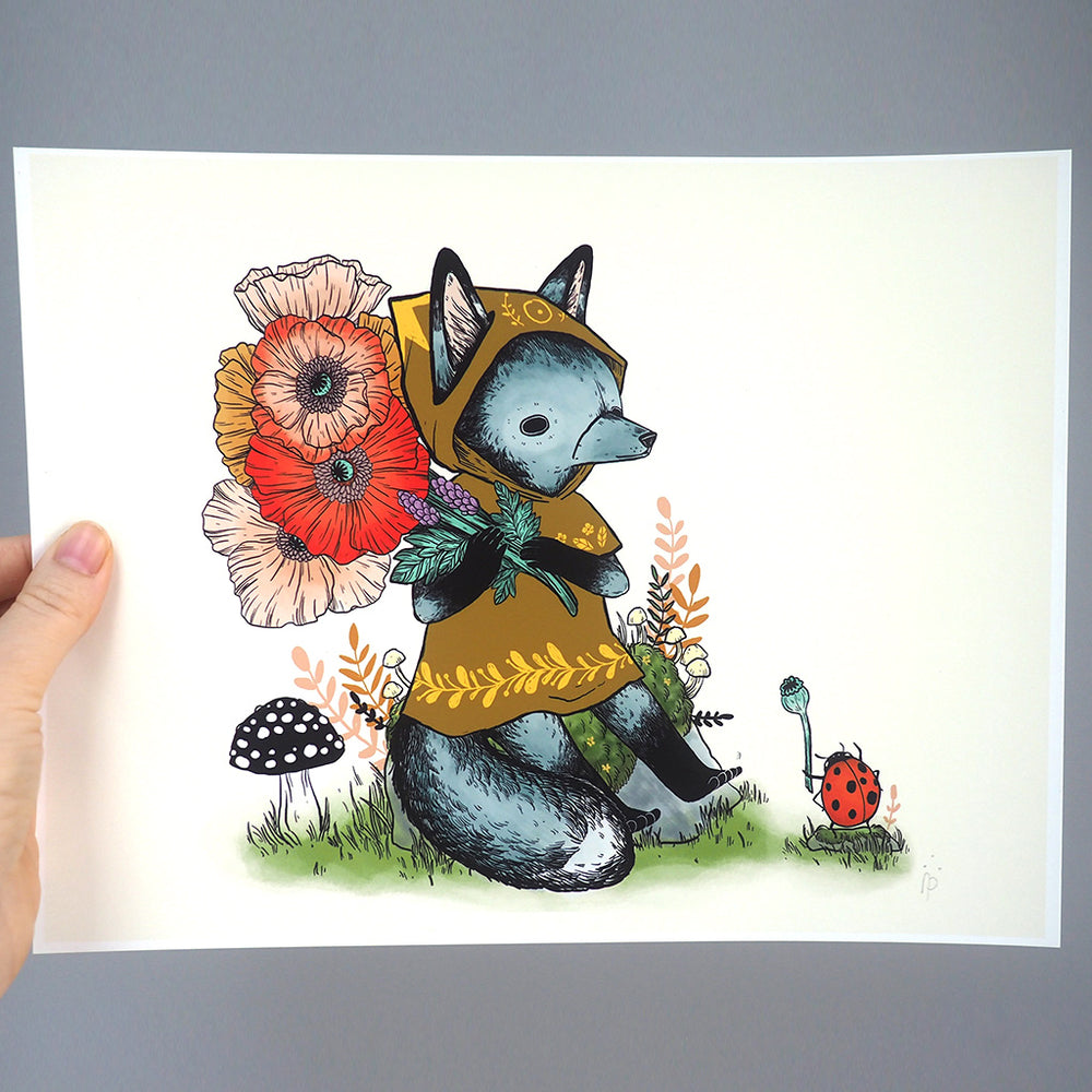 Collecting Poppies - 8.5 x 11 Archival Print