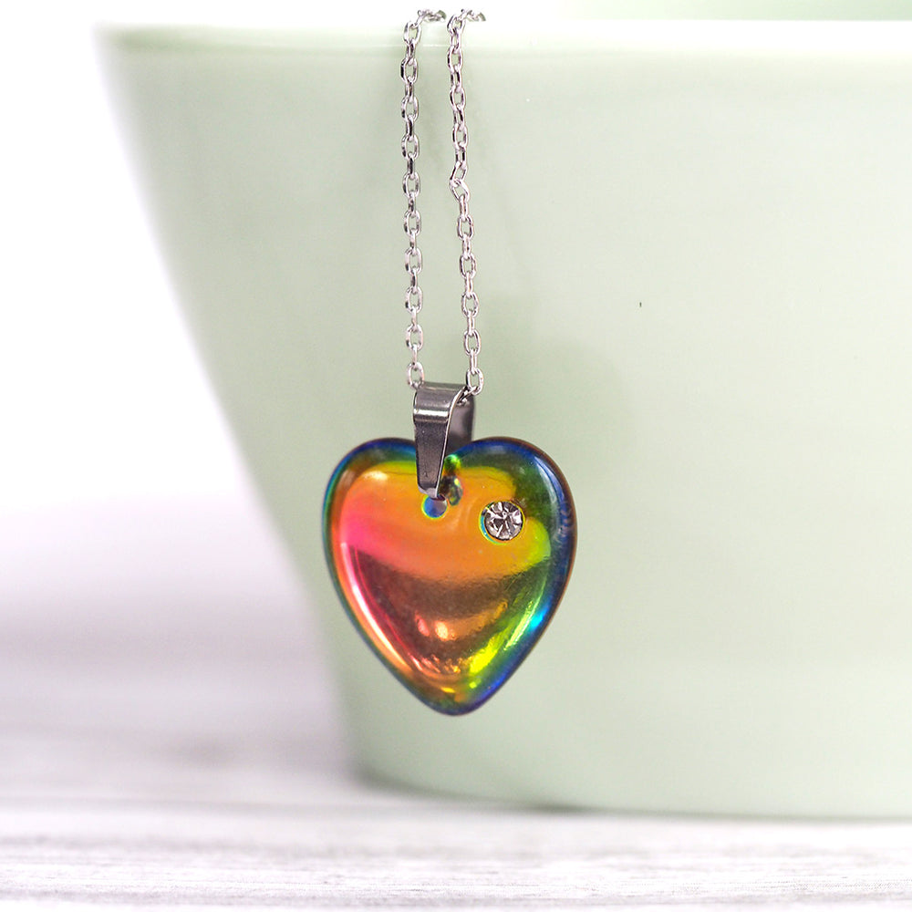Vintage Heart Necklace - Rainbow Horizon