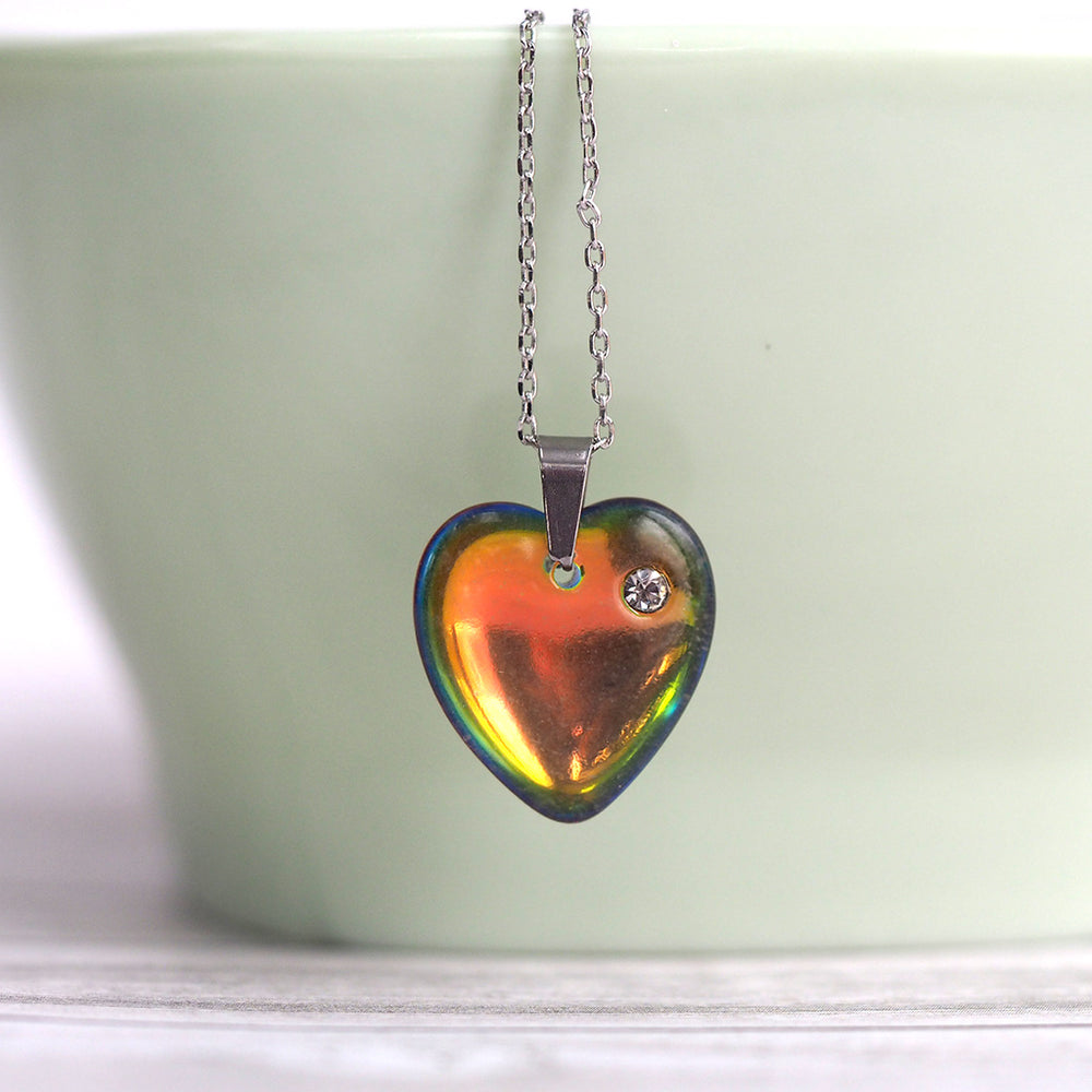 Vintage Heart Necklace - Rainbow Horizon
