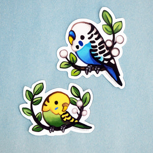 
            
                Load image into Gallery viewer, Vinyl Sticker - Green Yellow Budgie Parakeet
            
        