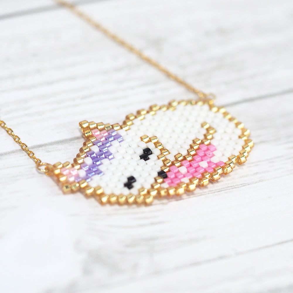 Sleeping Fox Miyuki Bead Necklace