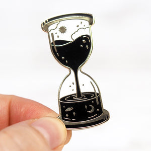 Space and Time Hourglass - Metal Enameled Pin