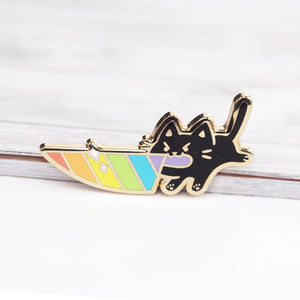 Pride Knife Cat - Metal Enameled Pin