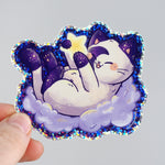 Holographic Vinyl Sticker - Starry Kitties