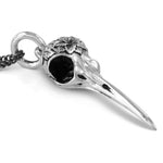 Hummingbird Skull Necklace - Silver
