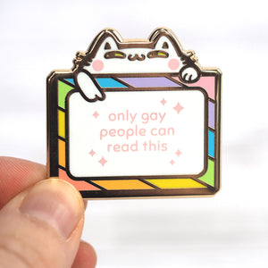 
            
                Load image into Gallery viewer, Gay Sign &amp;amp; Cat - Metal Enameled Pin
            
        
