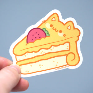 Strawberry Cake Cat - Vinyl Sticker