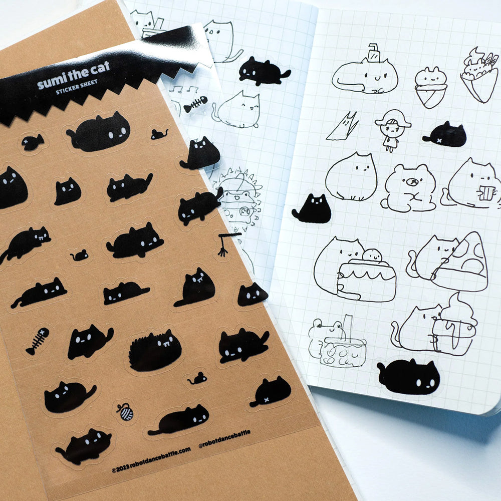 Sumi The Cat - Vinyl Sticker Sheet (Transparent)