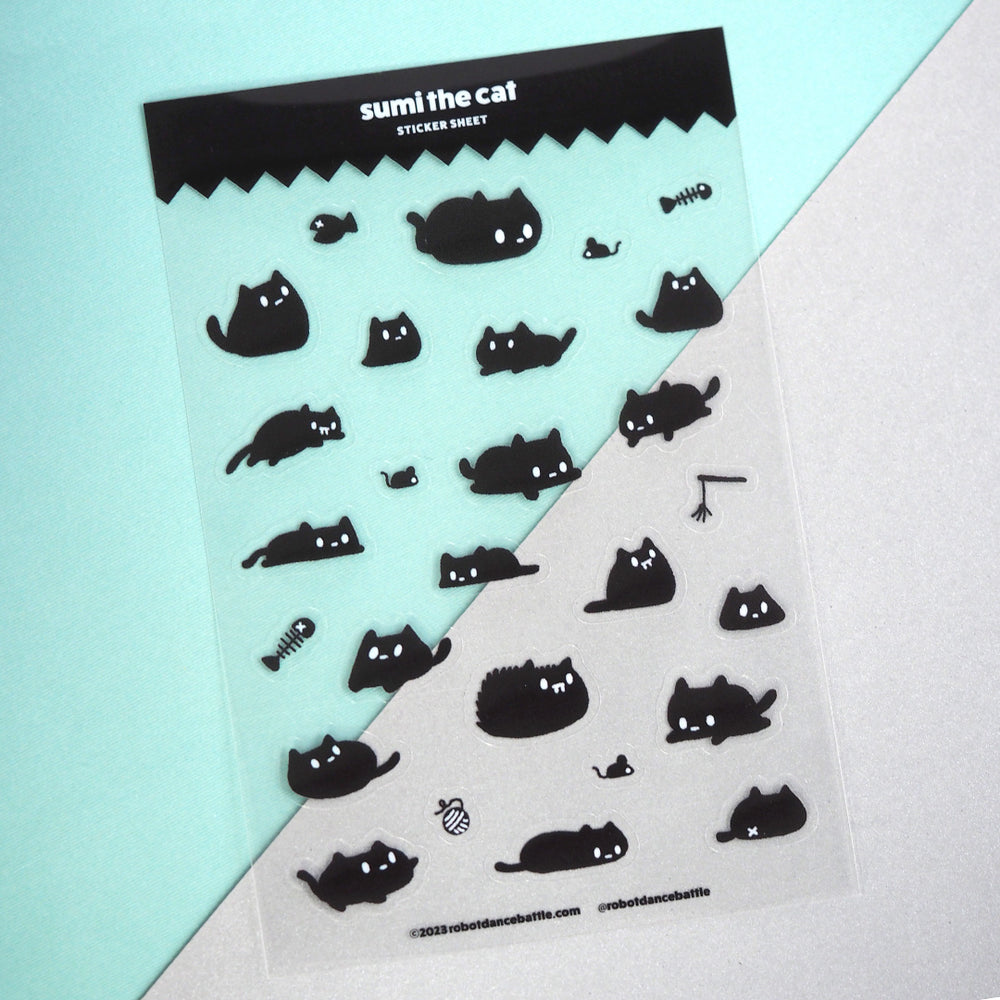 Sumi The Cat - Vinyl Sticker Sheet (Transparent)