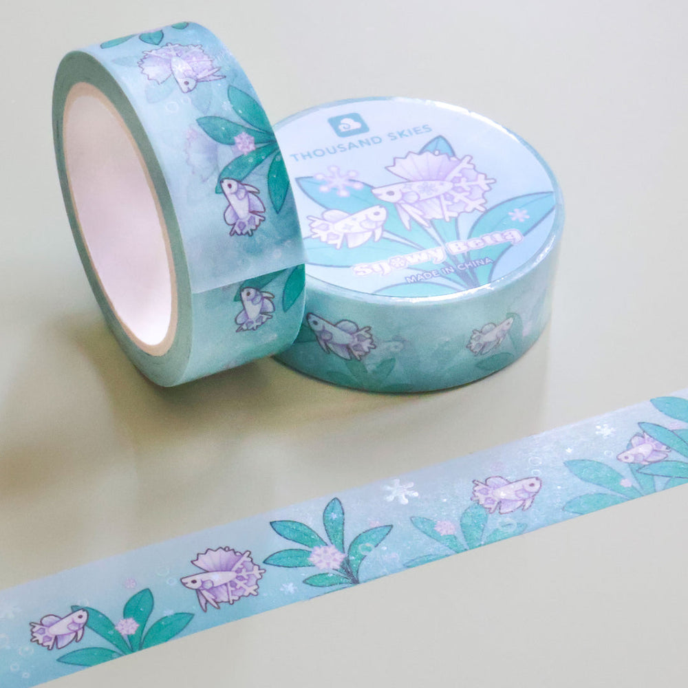 
            
                Load image into Gallery viewer, Holographic Washi Tape - Snowy Betta Fish
            
        