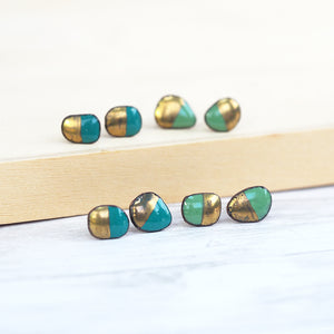 Bitty Gold-Kissed Stud Earrings