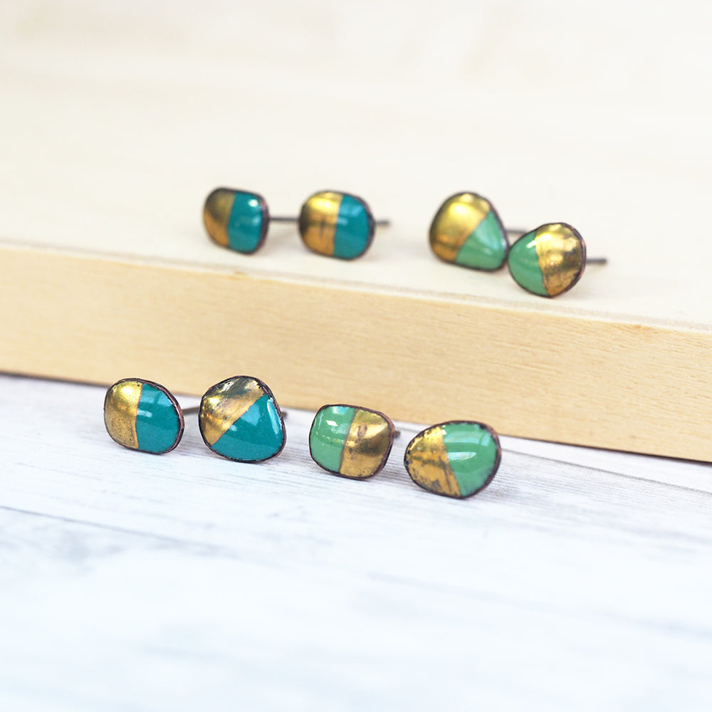Bitty Gold-Kissed Stud Earrings