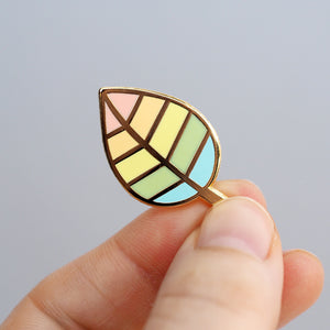 Metal Enamel Pin - Pride Leaf
