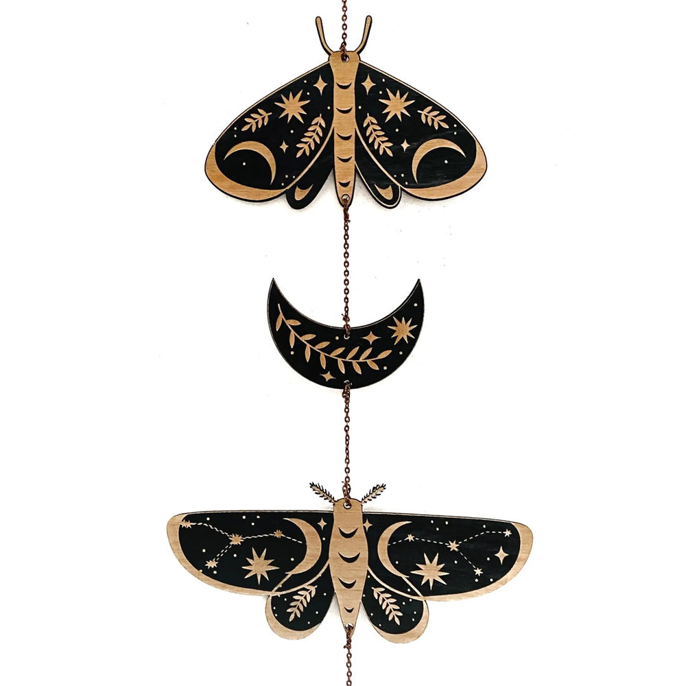 Moth & Moon Garland - Birch Wall Hanging