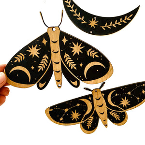 Moth & Moon Garland - Birch Wall Hanging