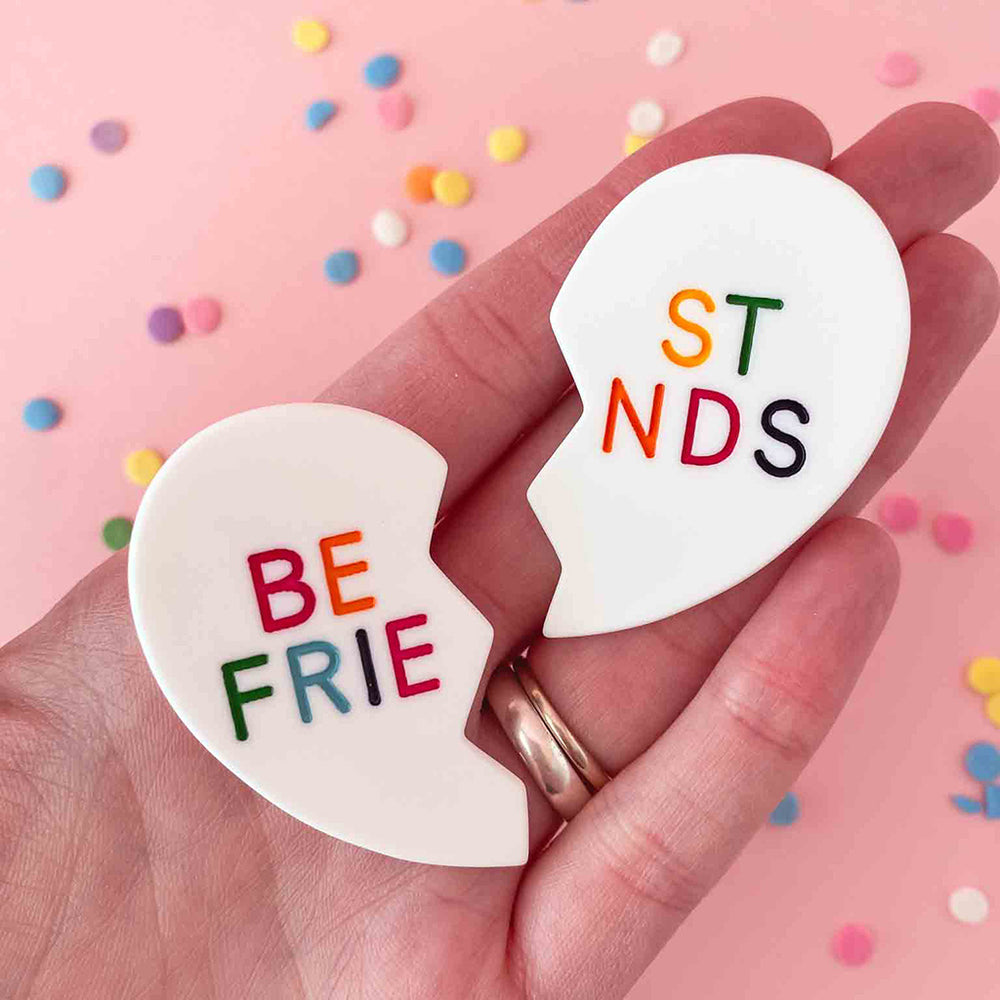 Best Friends Hair Clip Set - White & Rainbow