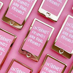 
            
                Load image into Gallery viewer, Internet Friends are Real Friends - Metal Enameled Pin
            
        