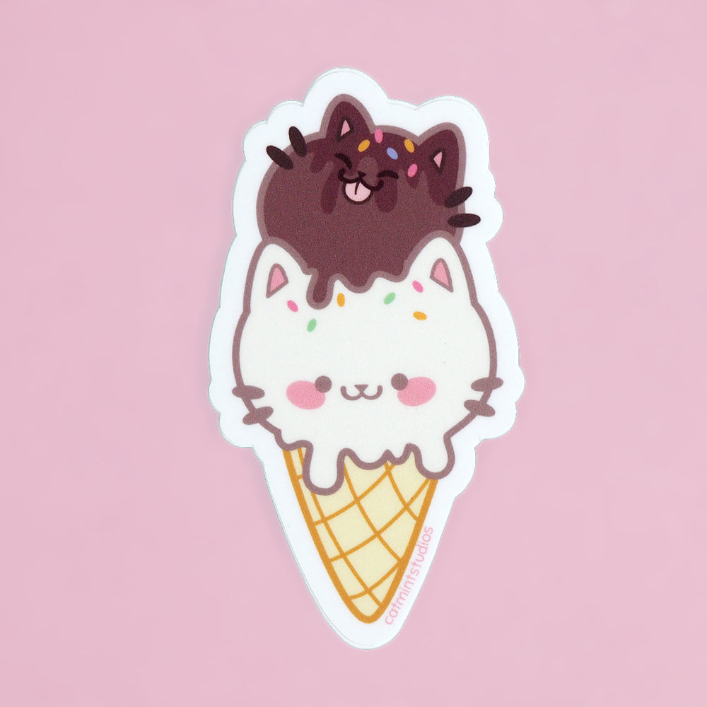 
            
                Load image into Gallery viewer, Ice Cream Cone Cats - Vinyl Sticker
            
        