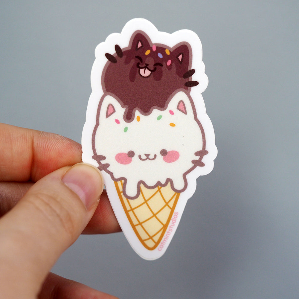Ice Cream Cone Cats - Vinyl Sticker