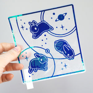 Celestial Circles Bunny - Rainbow Suncatcher Sticker