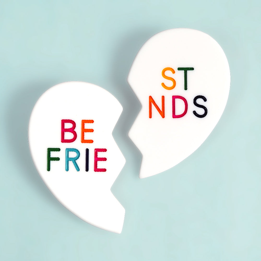 Best Friends Hair Clip Set - White & Rainbow