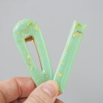 Hand-cast Hair Clip Set - Sea foam Green Moon