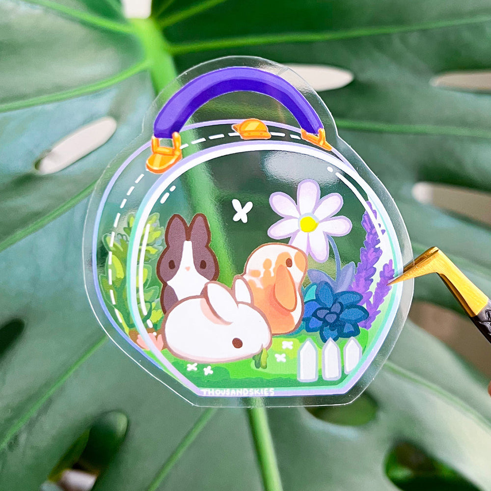 Vinyl Sticker (Transparent) - First Bunny Meadow Kit
