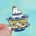 Metal Enameled Pin - Gaiwan Bunny Chamomile Tea