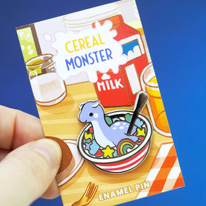 Metal Enameled Pin - Loch Ness Cereal Monster