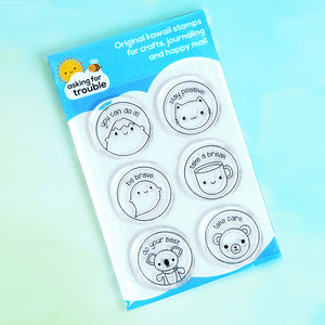 Kawaii Motivation & Self Care Clear Stamp Set