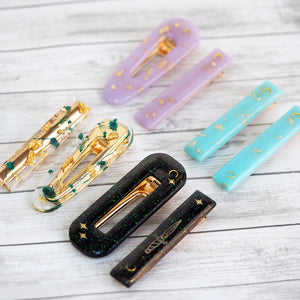 Hand-cast Hair Clip Set - Lavender Moon