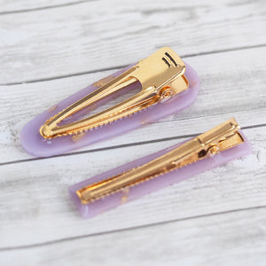 Hand-cast Hair Clip Set - Lavender Moon