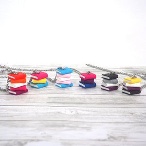 Subtle Pride Book Stack Necklace - Transgender