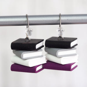 
            
                Load image into Gallery viewer, Subtle Pride Book Stack Earrings - Asexual
            
        