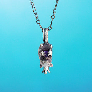 Princess Possum Gemstone Necklace - Sterling Silver with Amethyst
