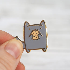 Snack Attack Cookie Cat - Metal Enameled Pin