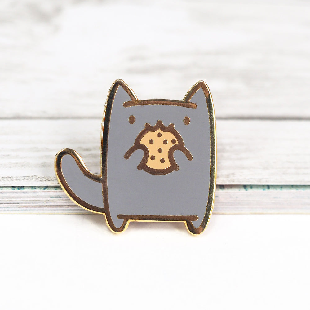 Snack Attack Cookie Cat - Metal Enameled Pin