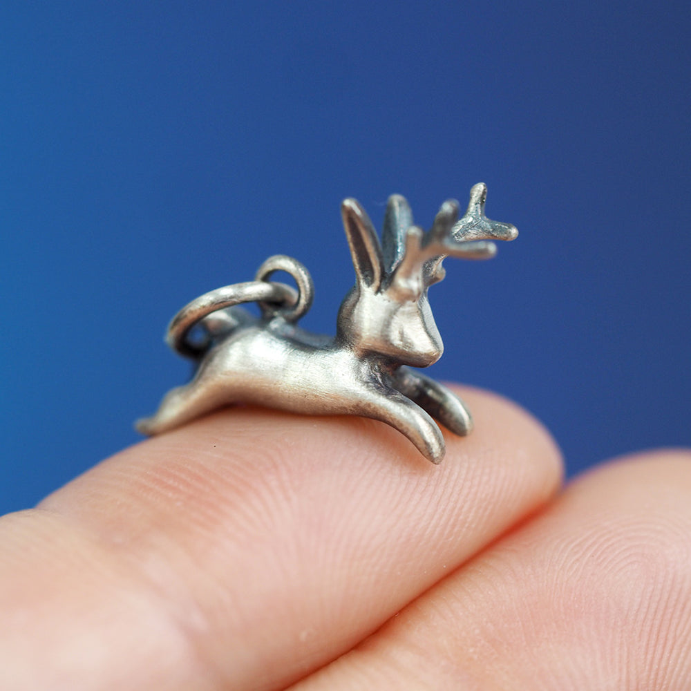 Jackalope Necklace - Sterling Silver