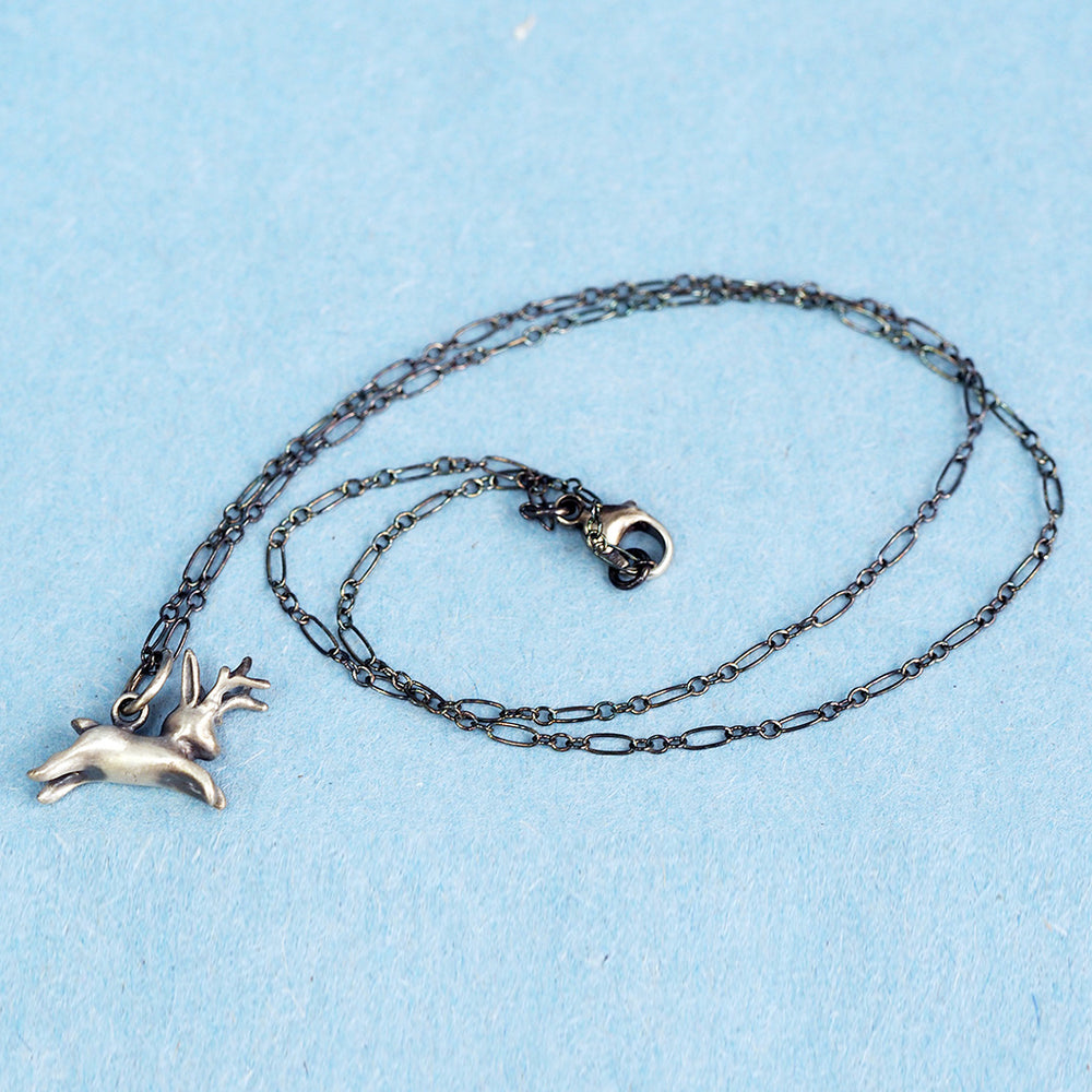 Jackalope Necklace - Sterling Silver