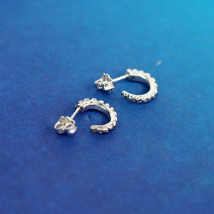 Tiny Tentacles Hoop Earrings - Sterling Silver