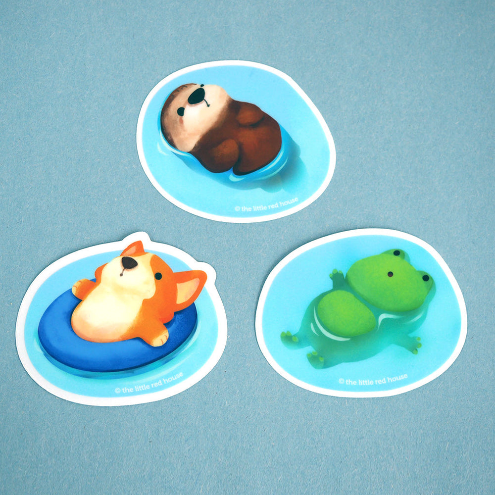 Floating Animals Vinyl Sticker - Otter