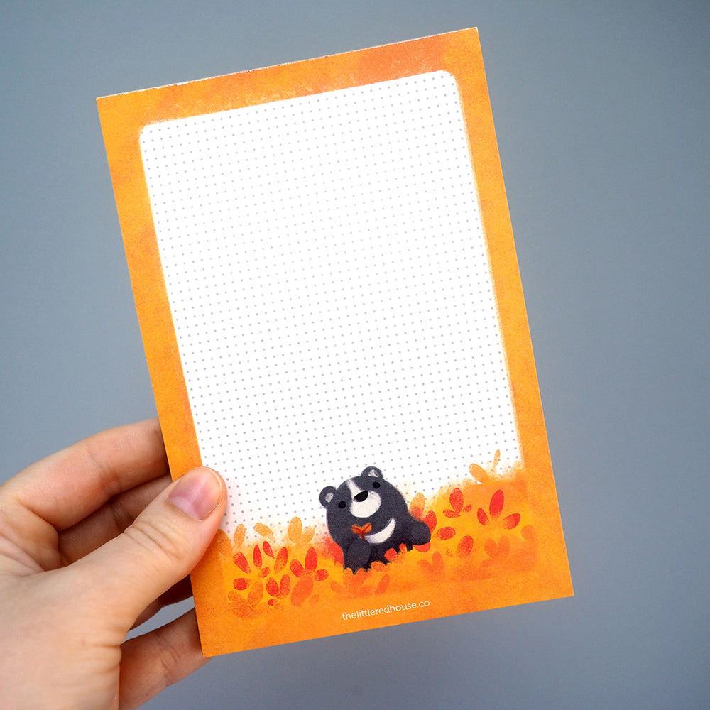 Autumn Bear - Grid Notepad