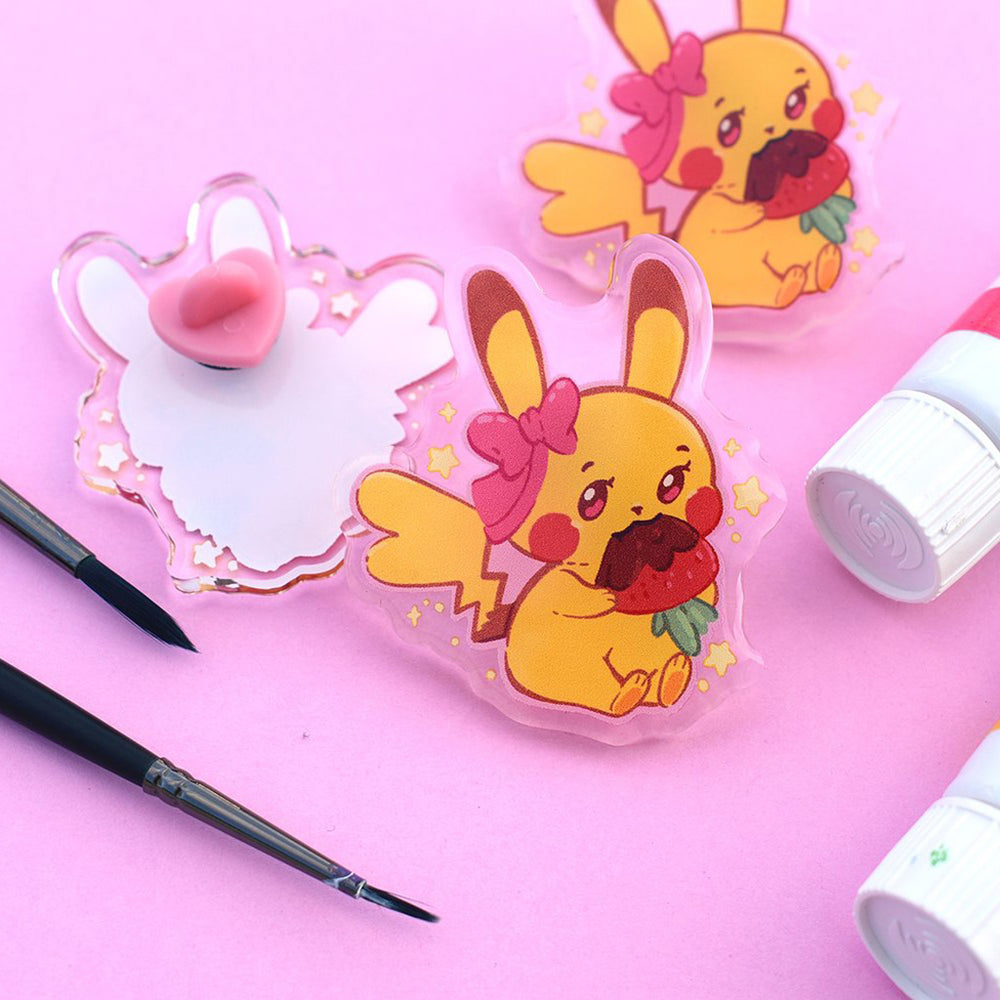 Strawberry Pika - Acrylic Pin