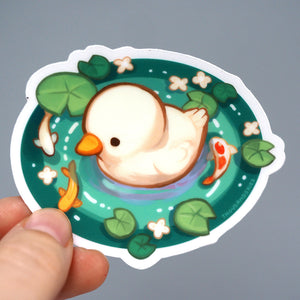 
            
                Load image into Gallery viewer, Vinyl Sticker (Transparent) - Duckling &amp;amp; Koi Fish
            
        