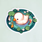 Vinyl Sticker (Transparent) - Duckling & Koi Fish