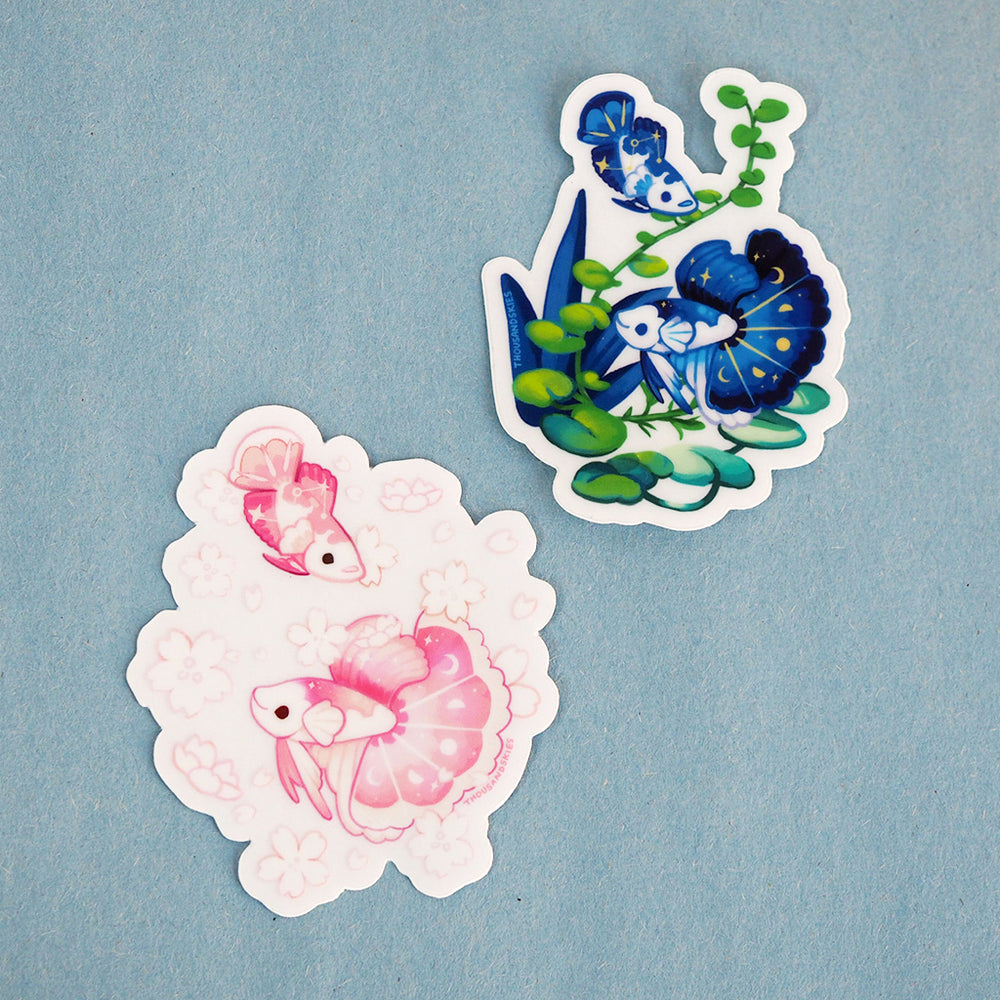 Vinyl Sticker (Transparent) - Midnight Half Moon Bettas